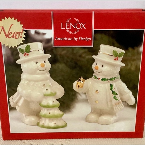 NEW Lenox Happy Holly Days Decorate The Tree Salt & Pepper Set - Picture 2 of 10